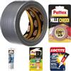 Pattex Nastro Adesivo Americano, Nastro telato rinforzato per riparazioni o decorazioni, Nastro americano impermeabile per tubature, scarichi e condotti, rotolo 50mm x 25m