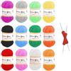 VIVIIHOO Premium Lana acrilica per Uncinetto e Maglieria - 12 Colori, 50g / Colore, Filato di Cotone con Istruzioni per Uncinetto e Maglieria - Perfetto per Maglioni, Giocattoli e Altro!