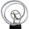 Casablanca modernes Design Casablanca grande statuetta decorativa in resina color argento bianco - decorazione soggiorno regalo di compleanno altezza 35 cm