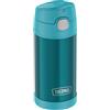THERMOS Kids FUNTAINER STRAW BOTTLE 0,35 l, ocean teal, thermos per bambini, in acciaio inox, con cannuccia, 12 h freddo, assolutamente denso, per scuola, asilo, pausa