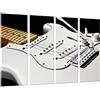 Cuadros Camara Quadro Su Legno, Corde per chitarra bianca, decorazioni musicali, Fender Stratocaster, 131 x 62cm, Stampa in qualita fotografica. Ref. 26768