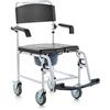 GOVITA CARROZZINA Sedia a rotelle da COMODO da doccia con WC RECLINABILE water per disabili, anziani, Pieghevole, Braccioli, Seduta ergonomica, Piedini antiscivolo, sedia comoda PER WC E DOCCIA