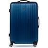 FERGÉ Trolley grande e di alta qualità TOULOUSE - Valigia rigida valigia da 75 cm con 4 ruote (360°) blu