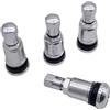 NAAA Set di 4 valvole in metallo, 11,3 mm, con valvola a saracinesca in alluminio, colore: argento