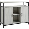 HOMCOM Credenza Moderna in Legno con 2 Armadietti e Ripiani, Mobile Cucina e per Ingresso Grigio Chiaro, 100x34x87.2cm