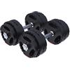 Gorilla Sports® Set di Manubri - 30 kg, Ø 30 mm, 12 Dischi Rivestiti in Plastica, 2 Barre Manubri 42 cm, Chiusure a Stella - Pesi Palestra, Set di Sollevamento, Dumbbell