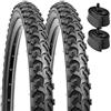 YUNSCM 2-PCS 16 pollici Montagna bicicletta pneumatici 16x2.125/57-305 and 16 pollici bicicletta camera d'aria Schrader Valve Compatible with 16x2.0 16x2.1 016x2.125 16x2.15 bambino (Y-1109)
