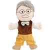 LOMTRATS Marionette a mano per bambini,Include nonno,nonna,papà,mamma,figlia,figlio con bocche aperte mobili,perfette per raccontare storie,insegnare,regali di compleanno,1Pcs