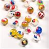 MARBLEFLAGS 25 biglie di vetro per bambini con bandiera della Coppa del Mondo, 16 mm, ideali per corse di marmo e gare di marmo