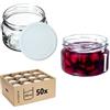KADAX Piccoli vasetti per conserve da 250 ml, con coperchio, ermetici da regalare, mini barattoli per miele e spezie (50 pezzi, bianco)