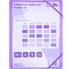 Raylu Paper® - Cartella classificatrice con anelli trasparenti A4 da 90 micron e busta con chiusura adesiva, coperchio personalizzabile. Cartella di buste 100% biodegradabile (40 custodie, viola)