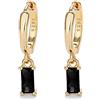 Mocicafier Sterling Silver Hoops Orecchini in Rame Cerchio Con Goccia Nera, Per Donne, In Oro 14K Aanallergici Girls and Men 2PCS
