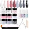 Aokitec 8+1 colori Dip Powder Nail Kit - Facile da Usare, Smalto Unghie Colori Nero Bianco Rosa, Kit Semipermanente Unghie, Smalto in Polvere ad Immersione per Unghie, Kit Ricostruzione Unghie