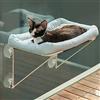MEWOOFUN Amaca per finestra per gatti di grandi dimensioni, pieghevole, stabile, 100% metallo, supporto con letto per animali domestici che possono contenere fino a 18 kg, 52 x 30 cm