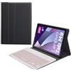 HLTOOP Custodia con Tastiera per Lenovo Tab M9 2023 Versione 9.0 (TB-310FU/TB-310XU), Tastiera Bluetooth Wireless Staccabile Magneticamente (Tab M9 2023 9),Rosa