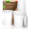 Baciato Caffè 100 Bicchieri Caffè ASPORTO in Carta Bianchi 240ml + 100 Coperchi in Carta con Beccuccio Bevande Calde e Fredde Tè Infusi Acqua Cappuccino Ecologici Biodegradabili Tazze Monouso Made in Italy