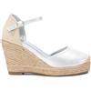 XTI, Sandali con zeppa Donna, Argento 141143, 40 EU