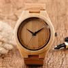 GIPOTIL Orologio da uomo minimalista in legno semplice al 100% in legno di bambù naturale Orologi da polso al quarzo marrone chiaro fatti a mano in vera pelle