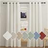 PONY DANCE Tende Lino 200g/m² per Salotto Moderne 2 Pezzi L 140 x A 220 CM Tende Soggiorno Semitrasparenti con Anelli Linen Curtains Camera da Letto Moderna, Crema