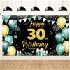 Koliphy 30° compleanno decorazione 30° Happy Birthday striscione per uomo donna tessuto verde oro 30 striscioni di compleanno sfondo festa decorazione per interni ed esterni