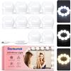 daphomeu USB Luci per Specchio da Trucco, 10 Lampadine Dimmerabili, Luci da Specchio Hollywood con 3 Modalità Colore, Make Up Luce a LED per Trucco Cosmetico Bagno