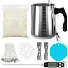 NOPWOK Kit per realizzare candele - Cera di soia DIY - Adulto - Vasetto da 900 ml - Candele adesive - Supporto per stoppino - Termometro