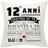 Yamonic Regalo Compleanno Decorazioni per Ragazze Ragazzi Regalo di Compleanno Copertura del Cuscino di Compleanno per gli amici di famiglia Regalo di buon compleanno 45X45CM Copricuscini Regalo per 12 anni