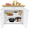 Aufun Mobile da cucina Mobile da cucina con piano di lavoro, isola da cucina, carrello da portata con ruote, colore legno, bianco, 115 x 36 x 90 cm bianco