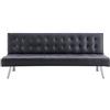 AVANTI TRENDSTORE - Pedrilla - Divano elegante con funzione letto 1 piazza, in similpelle disponibile in 2 diversi colori, dimensioni: LAP 180x80x77 cm (Nero)