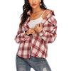 Enjoyoself 100% Cotone Donna Camicia a Quadri Flanella Blusa Casual Manica Lunga Capo Classico Shirts Tops