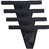 CSMARTE Uomo Tanga Mutande Perizomi Slip Morbidi Intimo (4 Nero, Medium)