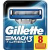 Gillette Mach3 Turbo Lame per Rasoio per gli uomini, 1er Pack (1 X 8 pezzi)