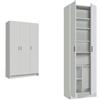 Dmora - Armadio multiuso Beaumont, Mobile ausiliario a 3 ante, Guardaroba portascarpe & Armadio Multiuso a Due Ante con Cinque Ripiani, Colore Bianco, cm 59 x 37 x h180