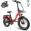 Fafrees Fatbike Bicicletta elettrica da donna pieghevole 20 pollici con batteria 48V 22,5 Ah, Mountain bike da uomo E Bike Shimano 7S, bici elettrica pieghevole, bici elettrica per adulti (rosso)
