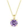 GAVU Collana Punto Luce da Donna, Collana Ciondolo di Diamante Zircone Viola Pietra Natale di Febbraio, Collana Catena Oro Donna, Regalo per Lei
