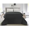 BANZAII TEXTILE INNOVATOR ONLINE Banzaii Trapuntino, Copriletto Primaverile Estivo Una Piazza e Mezza 220x260 Grigio Scuro/Nero Made in Italy