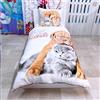 Best Friends Cucciolo Bulldog Gatto Set Lenzuola Letto Singolo, COPRIPIUMINO 160x200 COTONE Biancheria Da Letto