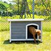 Petsfit Casetta per Cani da Esterno, con Pavimento Rimovibile, Tetto Apribile in Legno, Cuccia per Cane da Esterno, 78 x 52 x 58 cm Grigio