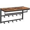 HOOBRO Appendiabiti da Parete, Attaccapanni da Muro con 10 Ganci, Mensola da Muro con Barra Appendiabiti, Mensola Portaoggetti, 80 x 30 x 42 cm, per Ingresso, Camera da Letto, Bagno EBF12YM01