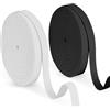 Agoer Elastico da 20 m, Larghezza 15 mm, Nero + Bianco, Elastici per Cucire, Elastico in Gomma Largo, per Fai da Te, 10 Metri/Pezzo