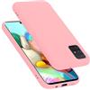 Cadorabo Custodia per Samsung Galaxy A51 in LIQUID ROSA - Morbida Cover Protettiva Sottile di Silicone TPU con Bordo Protezione - Ultra Slim Case Antiurto Gel Back Bumper Guscio