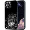 HOSCLANS Guts Berserk - Cover in vetro temperato per iPhone 12 Pro, motivo: spadaccino, colore: Nero