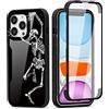 Yoedge Custodia per Apple iPhone X Cover 5,8, 360 Gradi Full Body Cover con Protezione Integrata dello Schermo, Trasparente Silicone TPU Anteriore e PC Indietro Custodia, Scheletro