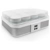 Leogreen - Yogurtiera, Macchina per yogurt naturale, 12 vasi, con timer, 30,6 x 25 x 12,4 cm, Bianco, Capacità per vaso: 0,21 L, Regolazione timer: 0-15 ore