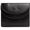 GIUDI ® - Portafoglio in pelle vacchetta, Unisex Uomo Donna, vera pelle, portamonete,Made in Italy. (Nero)
