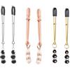Kutocesy Pinze Capezzoli 3 Pezzi con Ciondolo di Cristallo Morsetti per Capezzoli Regolabili in Acciaio Inox Intensità Regolabile l'Anello di Metallo Set per Capezzoli BDSM Giocattoli