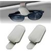 BAVUNV Porta Occhiali Auto, 2 Pezzi Supporto Magnetico per Occhiali da Visiera, Clip per Occhiali da Auto in Pelle PU Pelle Clip per Biglietti da Visita Supporto per Tutti Gli Occhiali (Grigio)