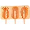 Fackelmann Stampo in silicone per gelato, frigorifero in silicone, riutilizzabile, resiste a temperature da -40°C a 230°C, adatto per forno e congelatore, adatto per lavastoviglie, arancione pastello,