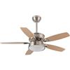 Eden pulse Ventilatore nichel da soffitto 5 pale reversibili argento-faggio, 30 W 2850 lm, 46/56,2 x 106,7 x 106,7 cm