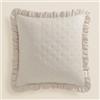 ROOM99 Molly 45 x 45 cm federa decorativa per cuscino, cuscino decorativo, stile moderno, camera da letto, soggiorno, con volant, beige, 1 pezzo